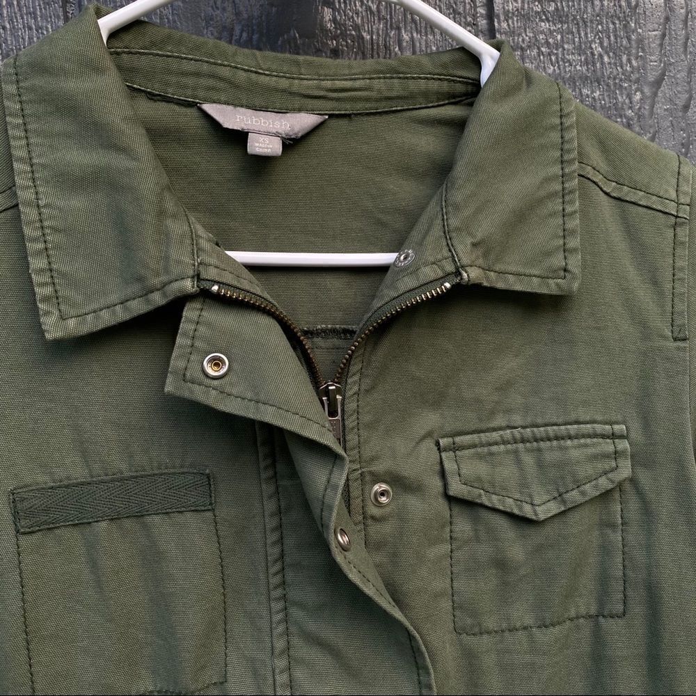 Rubbish Green 3 Pocket Drawstring Utility Jacket - Picture 2 of 8